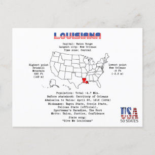 Louisiana États américains sur une carte et des in