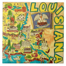 Louisiana Farbenfrohe Karte