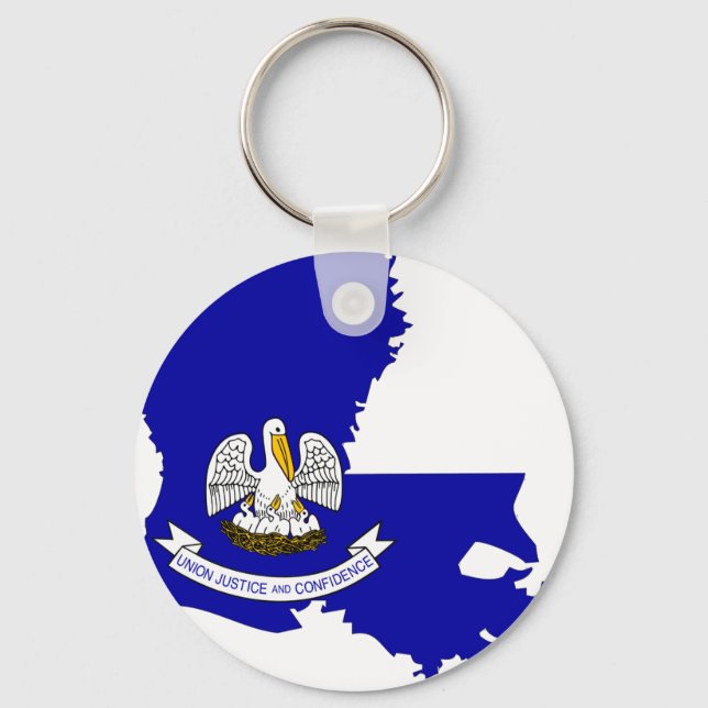Louisiana Flag Map Schlüsselanhänger (Vorderseite)