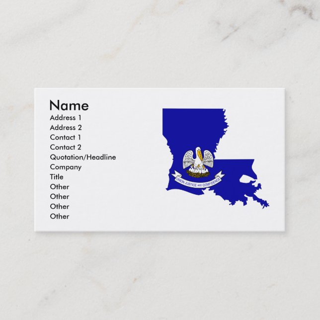 Louisiana-Flaggen-Karte Visitenkarte (Vorderseite)