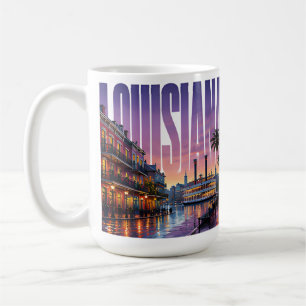 Louisiana French Quarter Farbige südliche Nächte Kaffeetasse
