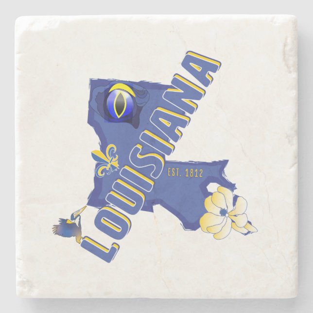 Louisiana-Getränk-Untersetzer Steinuntersetzer (Vorderseite)