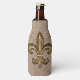 Louisiana-Goldfranzösische Lilien-Imitat-Leinwand Flaschenkühler