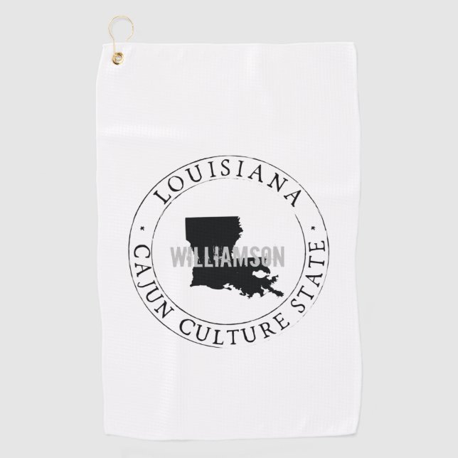 Louisiana Golf Handtuch Staat Personalisiert (Vorderseite)