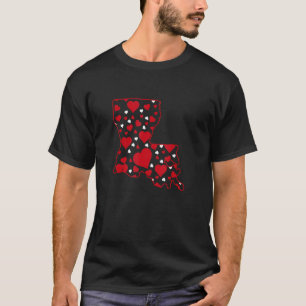 Louisiana Heart Pride Valentine La Liebe Zuhause T-Shirt