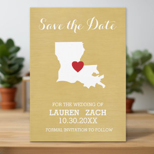 Louisiana-Heimatstaatkarte - Hochzeitsankündigung Save The Date