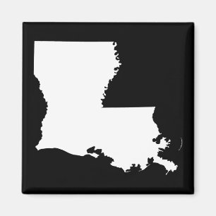 Louisiana in Weiß und Schwarz Magnet