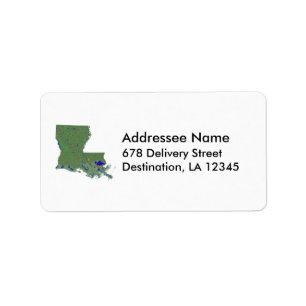 Louisiana Karte Adressaufkleber