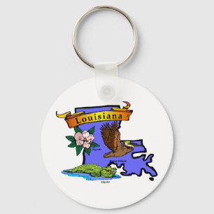 Louisiana-Karte Schlüsselanhänger