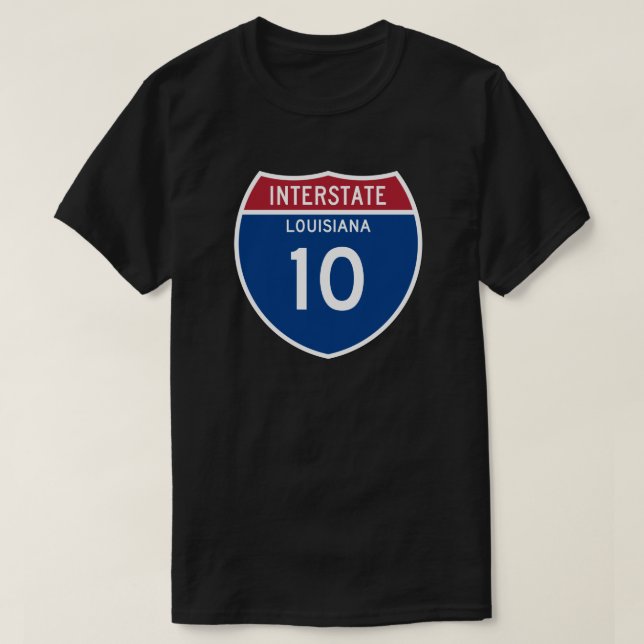 Louisiana-LA I-10 Autobahn-Schild - T-Shirt (Design vorne)