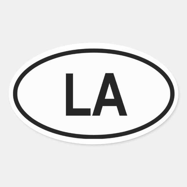 Louisiana "LA" Ovaler Aufkleber (Vorderseite)