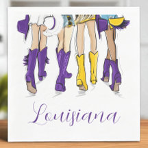 Louisiana Ladies / Lila Gelbe Cowboy Stiefel Hüte