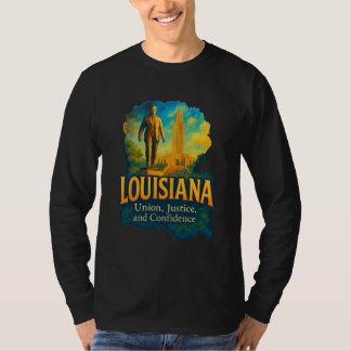 Louisiana lebendiges künstlerisches T-Shirt-Design T-Shirt