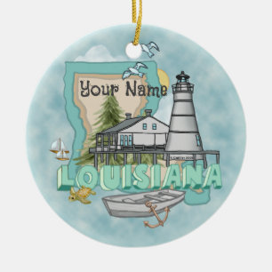 Louisiana Leuchtturm Keramik Ornament