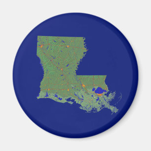 Louisiana Map Magnet