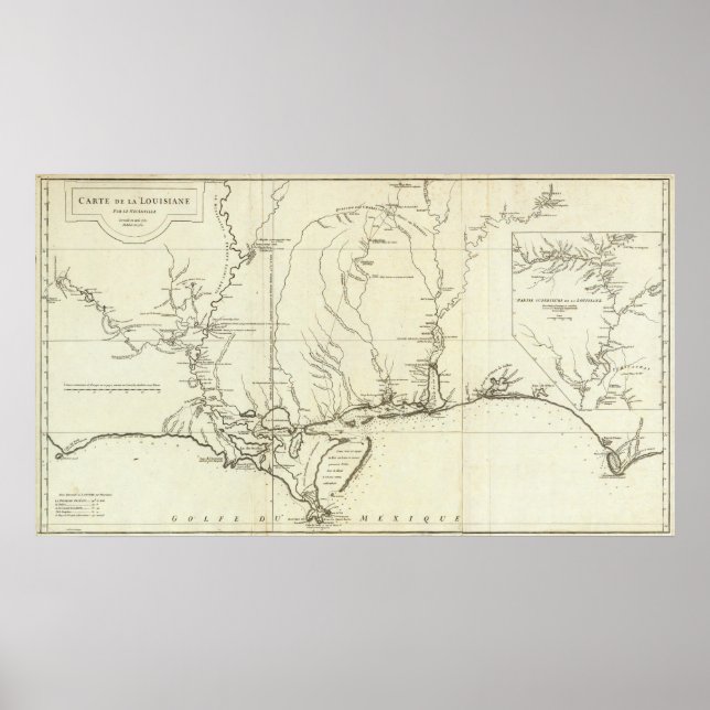 Louisiana Map Poster (Vorne)