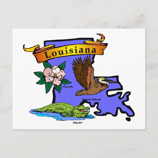 Louisiana Map Postkarte (Vorderseite)