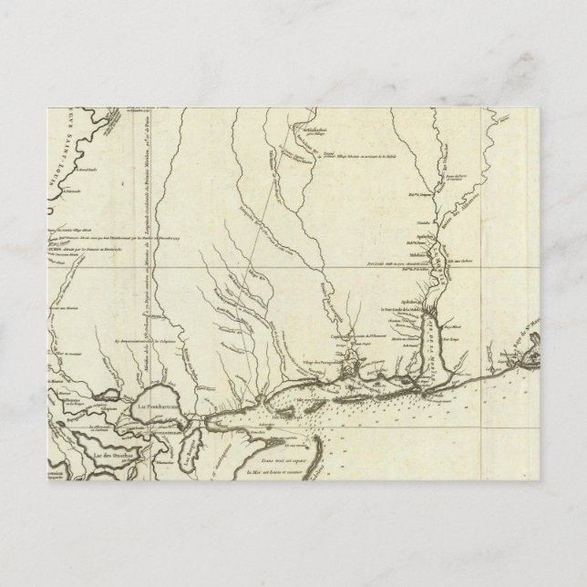 Louisiana Map Postkarte (Vorderseite)