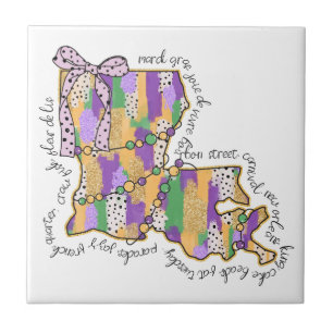 Louisiana Mardi Gras Bourbon Street Carnival Fliese