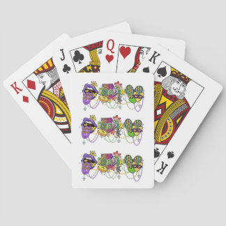 Louisiana Mardi Gras Celebration Lila und Gold Spielkarten