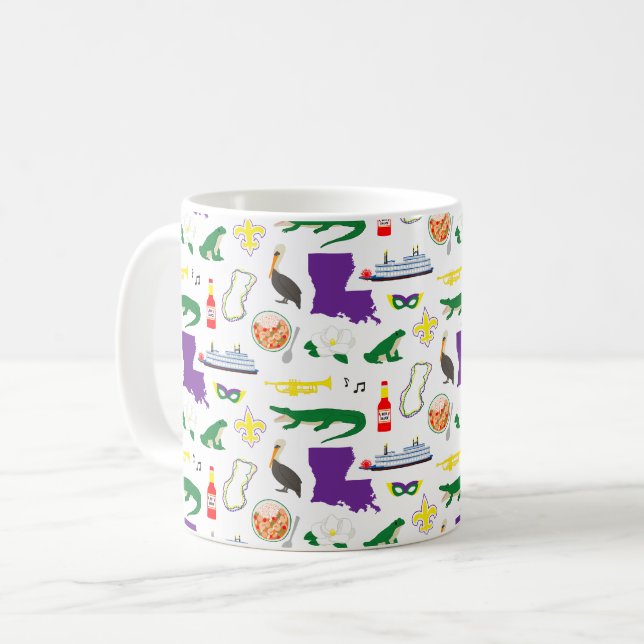 Louisiana New Orleans Mardie Gras Tasse (Vorderseite Links)
