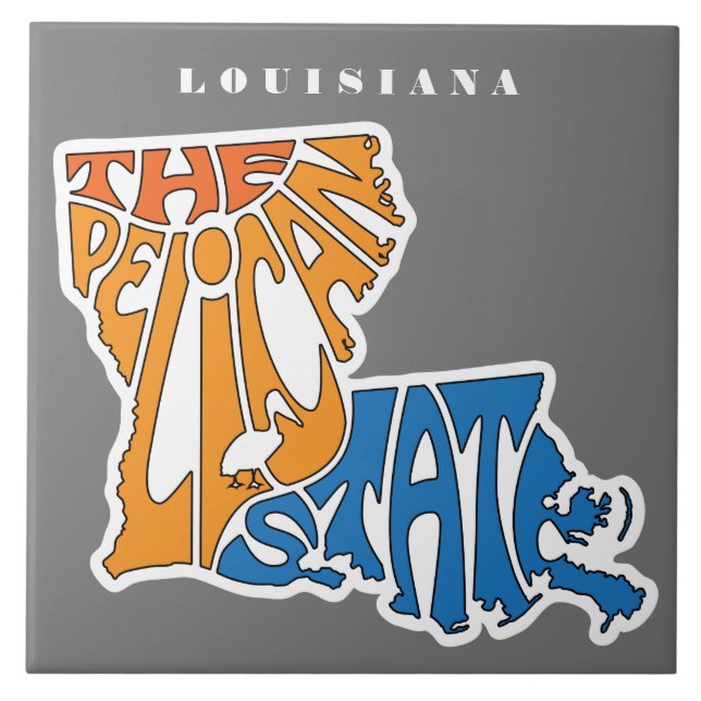Louisiana Nickname Word Art Art Fliese (Vorderseite)