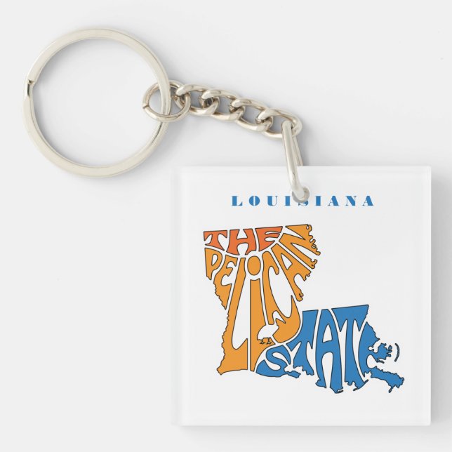 Louisiana Nickname Word Art Art Schlüsselanhänger (Vorderseite)