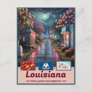 Louisiana Nightfall Surreal Postkarte