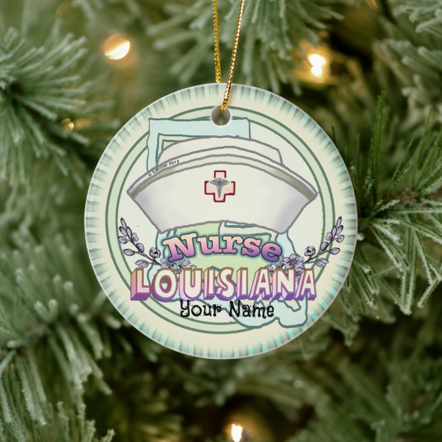 Louisiana Nurse Keramik Ornament (Baum)