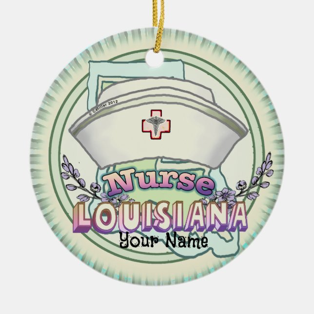 Louisiana Nurse Keramik Ornament (Vorne)