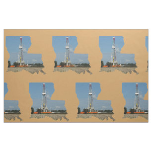 Louisiana-Öl-Gas-Anlage-Druck-Gewebe 9" Quadrat Stoff