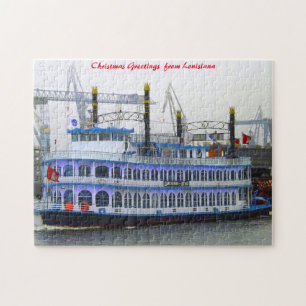 Louisiana-Paddelboot. Weihnachtsgrüße