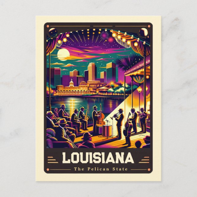 Louisiana | Patriotischer Geist Vintag Postkarte (Vorderseite)