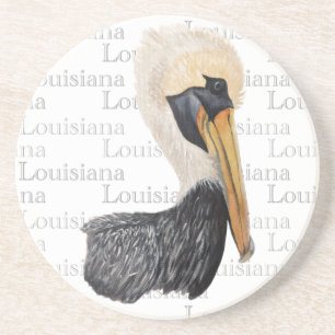 Louisiana Pelican Sandstone Coaster Getränkeuntersetzer