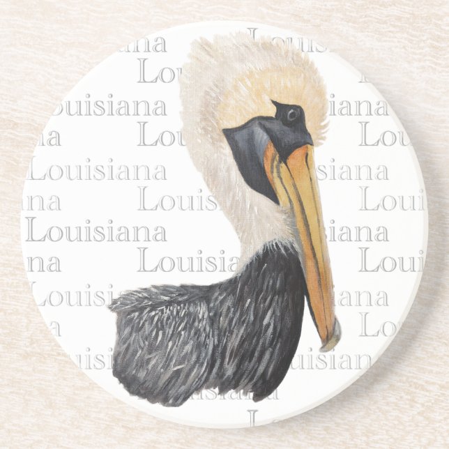 Louisiana Pelican Sandstone Coaster Getränkeuntersetzer (Vorne)