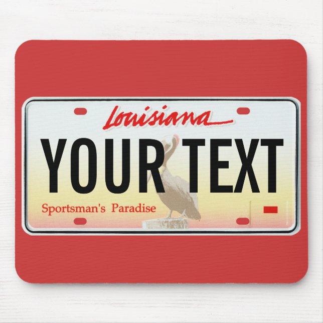 Louisiana-Pelikan-Kfz-Kennzeichen-Mausunterlage Mousepad (Vorne)