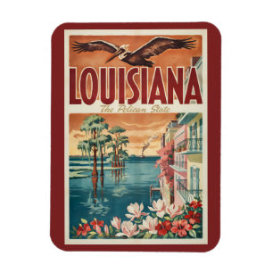 Louisiana Pelikan-Staat Illustration Reise Kunst Magnet