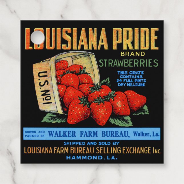 Louisiana Pride Strawberries Geschenkanhänger (Vorderseite)