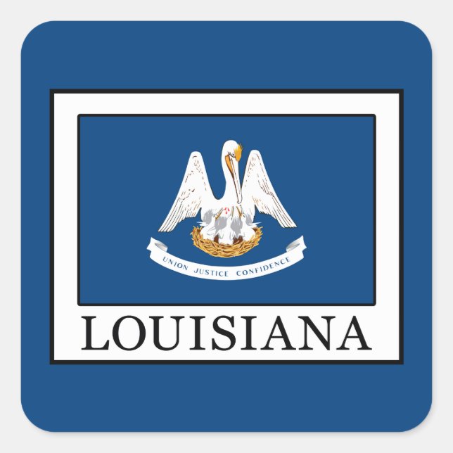 Louisiana Quadratischer Aufkleber (Vorderseite)