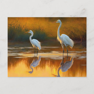 Louisiana-Reiher-Kunstpostkarte Postkarte