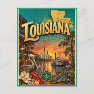 Louisiana Retro-Reise-Andenken-Postkarte Postkarte