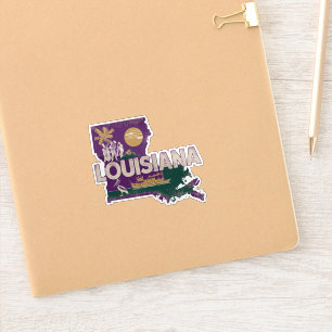 Louisiana Retro State Silhouette Vinyl Aufkleber