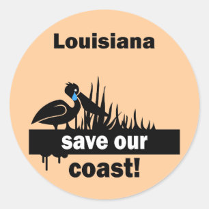 Louisiana rettete unsere Küste Runder Aufkleber