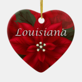 Louisiana Rote Poinsettia Herzenslust Keramik Ornament
