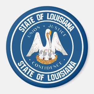 Louisiana Round Emblem Magnet