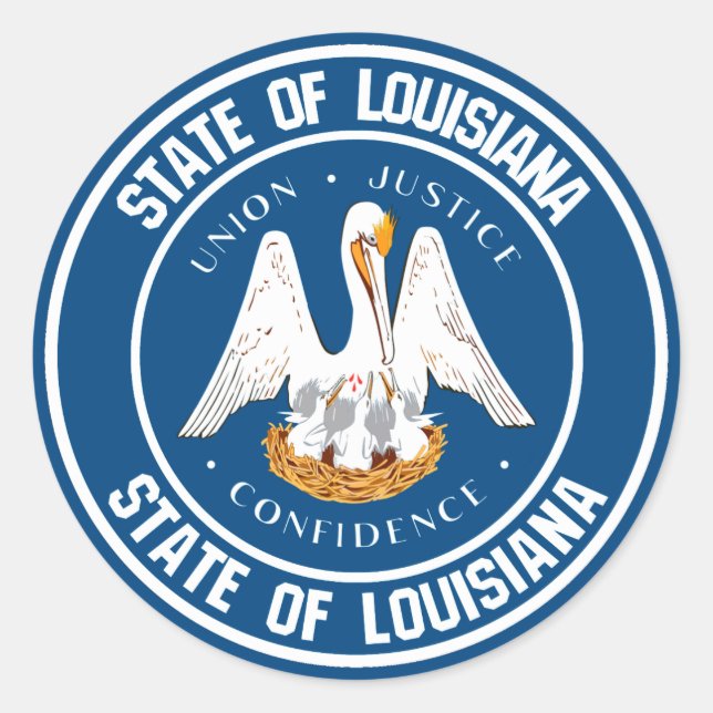 Louisiana Round Emblem Runder Aufkleber (Vorderseite)