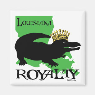 Louisiana Royalty (Black Gator) Magnet