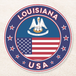 Louisiana Runder Pappuntersetzer