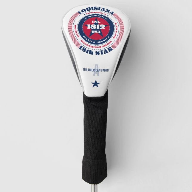 Louisiana Staat Circle Custom Golf Head Cover Headcover (Vorderseite)