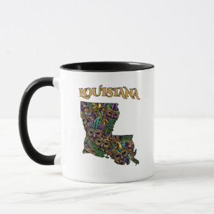 Louisiana Staat Kontur Tattoo Style Tasse
